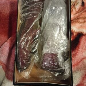 OBO Stacy Adams Genuine Snake Leather Tasseled Loafer Men's Dress Shoes Burgundy